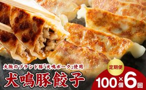 099Z557 【泉佐野ブランド豚】犬鳴豚餃子 100個×6回【国産 豚肉 ぶたにく 定期便 犬鳴ポーク 焼くだけ 人気 総菜 冷凍】
