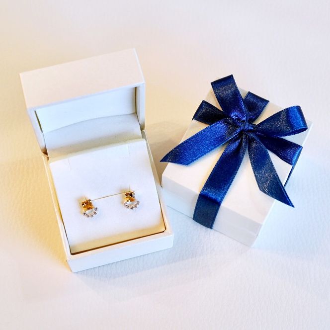 【ジュエリー】K10 イエローゴールド シトリン ピアス 保証書付 SMK-5220 242-004-c