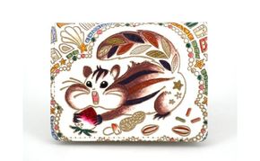 【文庫屋大関】箱まち小銭入れ くいしんぼリス【皮革工芸品】 革製品 工芸品 民芸品 牛革 財布 小銭入れ 小物入れ お祝い ギフト プレゼント 墨田区 東京都