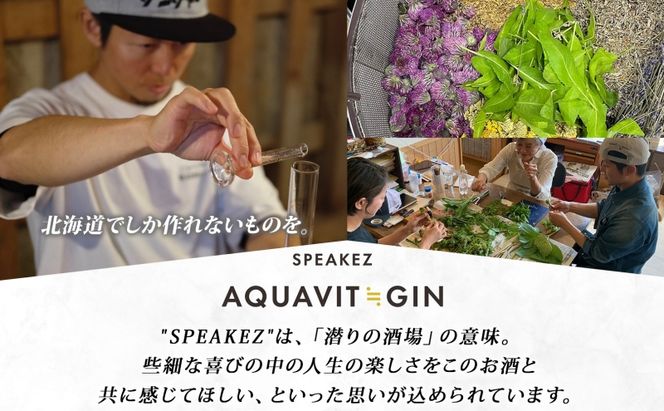北海道生まれのクラフトジン AQUAVIT≒GIN 45度 200ml×1本 シリアルナンバー入り ジン お酒 焼酎 ボタニカル 芋 馬鈴薯 米 TWSC アイヌ SPEAKEZ 二世古酒造 送料無料 北海道 倶知安町 洋酒 リキュール類 
