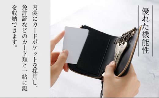 ＜選べる4色＞ 牛革キーケース【名入れ無料】| 手作り 牛革 キーケース  革 キーケース 皮 レザー 本革 ハンドメイド 職人 メンズ レディース きーけーす 男性用 女性用 鍵 車 選べる4色 ギフト