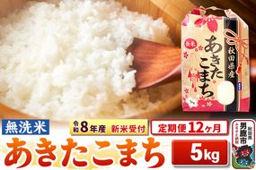 《令和8年産 新米受付》《定期便12ヶ月》【無洗米】秋田県産 あきたこまち 5kg [こまちライン あきたこまち ブランド米 お米 白米 精米 無洗米 米どころ 秋田 秋田県産 新米 先行受付]|23_kml-020512s