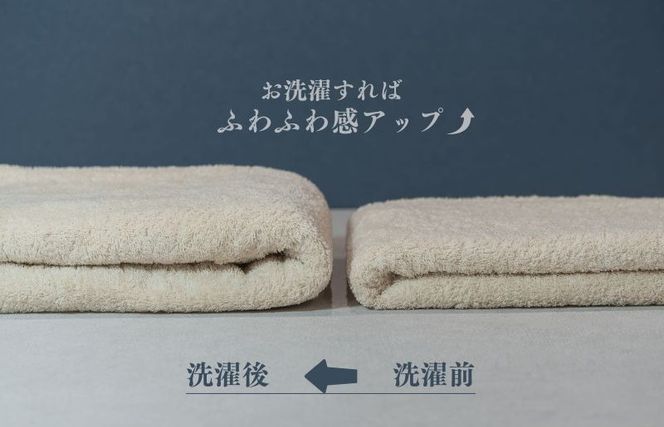 015B480 スーピマバスタオル 2枚（ベージュ）【国内製造 日本製 泉州タオル スーピマコットン 無地 吸水力 耐久性】