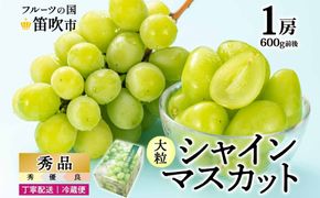 【2026年発送★先行予約】シャインマスカット 1房 600g前後 クール便配送 177-008