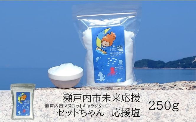 セットちゃん 応援塩 250g 塩 フレーク塩 粗塩 調味料 岡山 瀬戸内市 [№5735-3368]