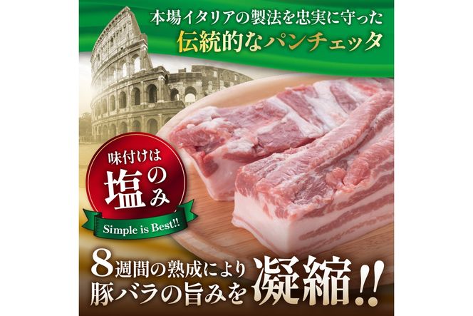 パンチェッタブロック（豚バラ肉の塩漬け）　約200g×2袋 ふるさと納税 豚肉 塩漬け ふるさと納税 ベーコン ふるさと納税 パンチェッタ 豚バラ 塩漬け スペイン料理　NI00021