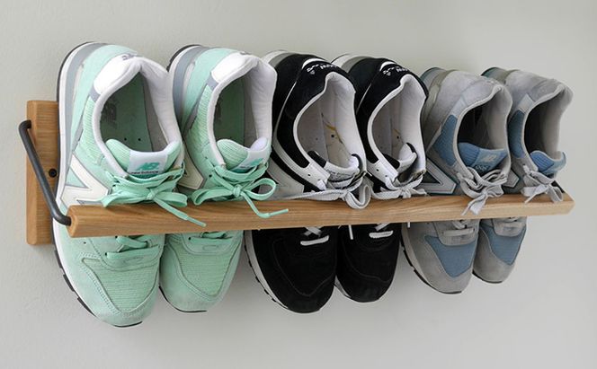 Sneaker wall スニーカーウォール  SW-680TM タモ（おおよそ3足収納 タモ無垢材 壁掛け 木製 シューズラック スリッパラック）【配達不可：沖縄・離島】 雑貨 日用品 家具 