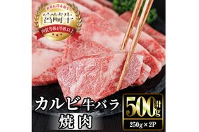 宮崎牛 カルビカット 焼肉 (計500g・250g×2) 焼肉 お肉 牛肉 黒毛和牛 宮崎牛 ブランド和牛 冷凍 国産 宮崎県産 カルビ バラ 【YM-32】【YAMATO株式会社】