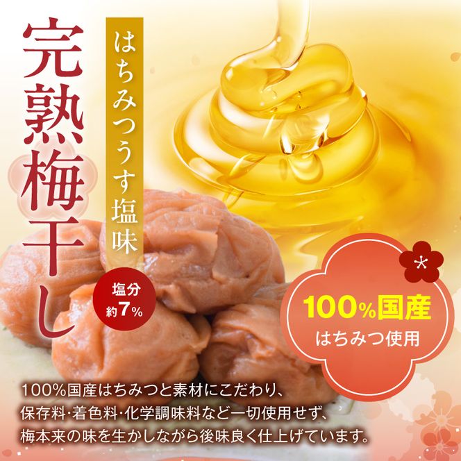 紀州南高梅使用 はちみつうす塩味完熟梅干し 無選別 800g_ZD7034