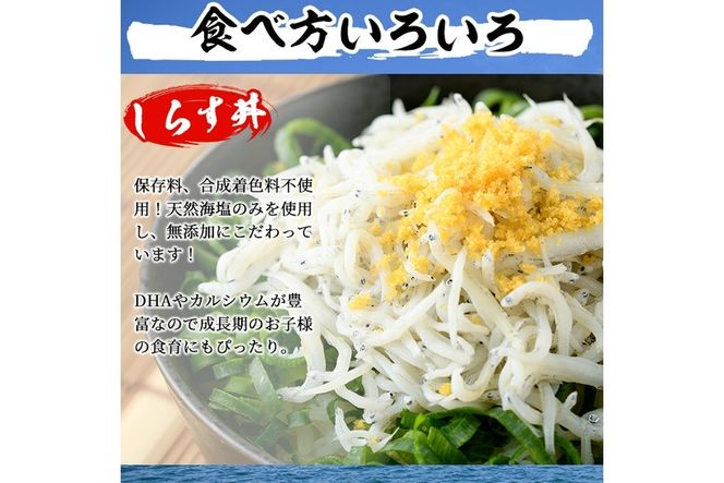 ＜訳あり・業務用＞数量限定！宮崎県産の釜揚げしらす(計2kg)小魚 魚介 海鮮 国産 冷凍【AS-4】【岩田水産】