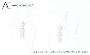 J100 アルカンシェル K18YGダイヤピアス（計 0.50ct）