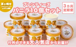 3ヵ月定期便 プレンティーズ バニラ 10個セット アイス アイスクリーム 氷菓 バニラアイス バニラ味 バニラ フレーバー バニラビーンズ スタンダードバニラ ローカルアイス ご当地グルメ お取り寄せ 送料無料 神奈川県 茅ヶ崎市