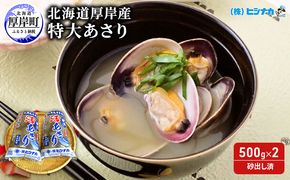 2027年4月から配送 北海道厚岸産 特大 あさり (砂出し済み)  500g ×2袋 (合計約1kg) アサリ 浅利 