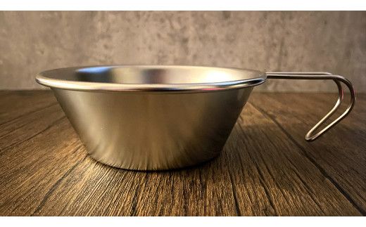 《 牛久シャトー イラスト付 》 シェラカップ 18-8ステンレス アウトドア キャンプ ソロキャンプ グランピング BBQ バーベキュー 防災グッズ カップ コップ お皿 [DO002us]