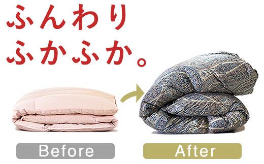 羽毛布団 打ち直し シングル掛け1枚→シングル掛け1枚 【ベーシックコース】 冬用 綿100% リフォーム 322032_BD033