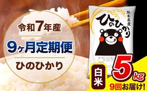 令和7年産 ひのひかり 【9ヶ月定期便】 白米 5kg (5kg×1袋) 計9回お届け 《お申込み翌月から出荷》 熊本県産 精米 ひの 米 こめ お米 熊本県 長洲町---hn7tei_112500_5kg_mo9_ng_h---