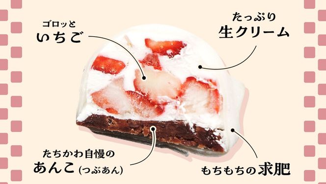 【 菓子庵たちかわ 】 クリーム いちご 大福 5個 ( 5個入 × 1箱 ) 手作り もちもち スイーツ いちご大福 いちご イチゴ 苺 もち フルーツ 果物 和菓子 菓子 お菓子 餡子 あんこ [AY011ci]