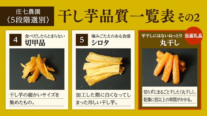 【2024年12月より発送開始】 「庄七農園」自慢の 干し芋食べ比べセット 平干し「寒干し"極”」＆ 丸干し「特選”丸”」 平干し100g×3 丸干し170g×2 茨城 お取り寄せ 茨城県産 さつまいも サツマイモ お芋 おいも おやつ お菓子 和菓子 和スイーツ ほしいも ほし芋 柔らかい ダイエット 小分け スイーツ 砂糖不使用 庄七農園 [BK13-NT]