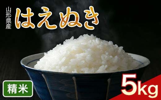 FYN6-419 令和7年度 山形県産 はえぬき 5kg 精米 白米 米 こめ ライス ごはん ご飯 ブランド米 銘柄米 家庭用 自宅用 贈答用 お取り寄せ 食品 2025年 西川町 月山
