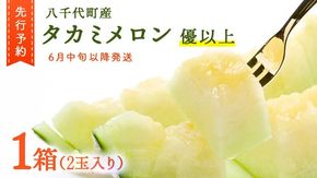 【 先行予約 2026年6月中旬 以降発送】 令和8年産 八千代町産 タカミメロン 優以上 1箱 （ 2玉 入り） 期間限定 産地直送 果物 フルーツ メロン 甘い [CL003ya]