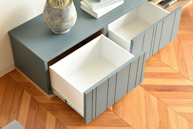 ロモ 160 ローボード GR【グリーン 完成品 くすみカラー テレビ台 ワイド おしゃれ】(H062407)