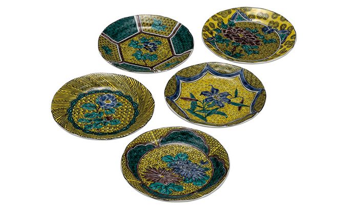 九谷焼 5.2号皿揃/吉田屋絵変り a01 工芸品 豆皿 結婚 引き出物 金婚式 誕生日プレゼント 還暦祝い 古希 喜寿 米寿 退職 定年 プレゼント お祝い お返し お礼 