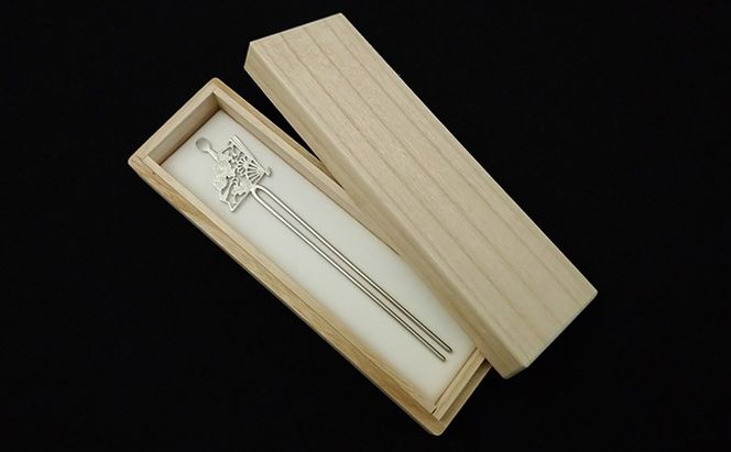 かんざし 伝統工芸 扇面菊水 平打ち簪 かざり工芸三浦 簪 ヘア アクセサリー 民芸品 工芸品　【 墨田区 】 ヘアアクセサリー 