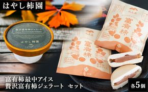 【はやし柿園】富有柿最中アイス、贅沢富有柿ジェラートセット 各5個 | 柿 カキ 富有柿 柿アイス 柿スイーツ アイス ジェラート 最中 もなか スイーツ デザート 岐阜県 瑞穂市