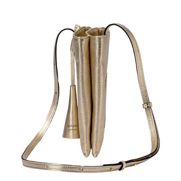 豊岡鞄 Shokolatt ショルダーポーチ 2層式 大 ゴールド