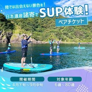 【ふるさと納税】【兵庫・新温泉・SUP】陸では出会えない景色を！日本遺産諸寄でSUP体験！ペアチケット 1枚 SUP 海 海水浴 レジャー 体験 バドル バドルボード アクティビティ ウォータースポーツ アウトドア スポーツ マリンスポーツ 諸寄塩谷海岸 兵庫県 新温泉町 送料無料