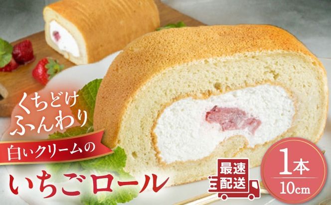 白いクリームの糸島いちごロールケーキ 1本 糸島市 / わかまつ農園[AHB062]