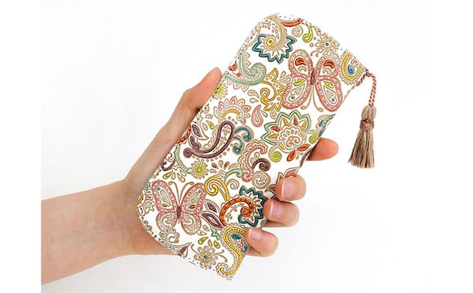 【文庫屋大関】メガネケース　ペイズリー【皮革工芸品】 ファッション小物 民芸品 