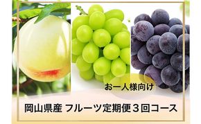 果物 2027年 先行予約 晴れの国 岡山 の フルーツ 定期便 3回コース＜お一人様向け＞ 岡山県産 桃 もも 葡萄 ぶどう