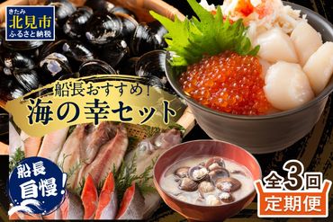 【3ヶ月定期便】船長おすすめ！海の幸セット ( ほたて ホタテ 海鮮丼 ほっけ 鮭 いか サーモン しじみ 定期便 魚介 )【999-0155】