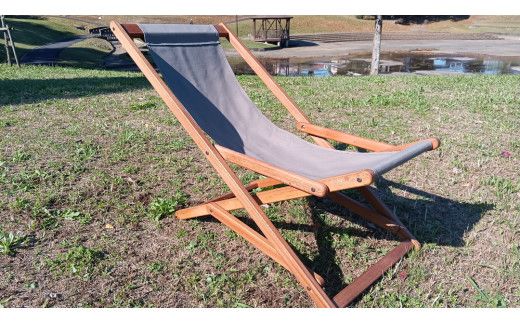 《 受注生産 》 布製「 リクライニング 」 デッキチェア（ ブラウン ） 1脚 インテリア アウトドア キャンプ テラス 庭 家具 日用品 椅子 イス リクライニング 折りたたみ ファブリック生地 茶色 [DP013us]