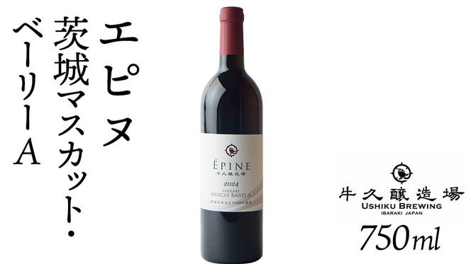 エピヌ　茨城マスカット・ベーリーA 750ml×1 茨城県産 牛久醸造場 日本ワイン ワイン お酒 贈り物 上品 果実 クリスマス 誕生日 赤ワイン 樽熟 マスカットベーリー 辛口 ライトボディ
