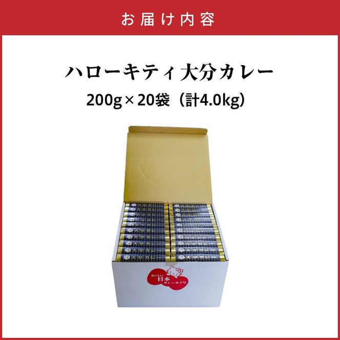ハローキティおおいたカレー4.0kg（200g×20袋）豊後牛 サンリオ お手軽 時短_2776R