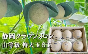 クラウンメロン【上（山等級）】特大玉（1.5kg前後）6玉入り 人気 厳選 ギフト 贈り物 デザート グルメ 果物 袋井市 果物類 メロン青肉 フルーツ