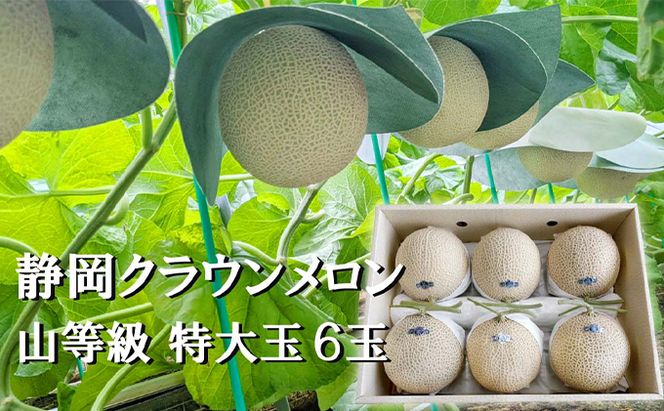 クラウンメロン【上（山等級）】特大玉（1.5kg前後）6玉入り 人気 厳選 ギフト 贈り物 デザート グルメ 果物 袋井市 果物類 メロン青肉 フルーツ