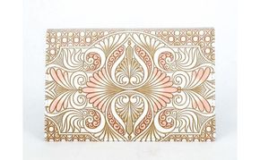 【文庫屋大関】パーソナルホルダー　ロカイユ＜ベビーピンク＞【皮革工芸品】 民芸品 雑貨 日用品 文房具 革小物 革製品 ファイル ケース 