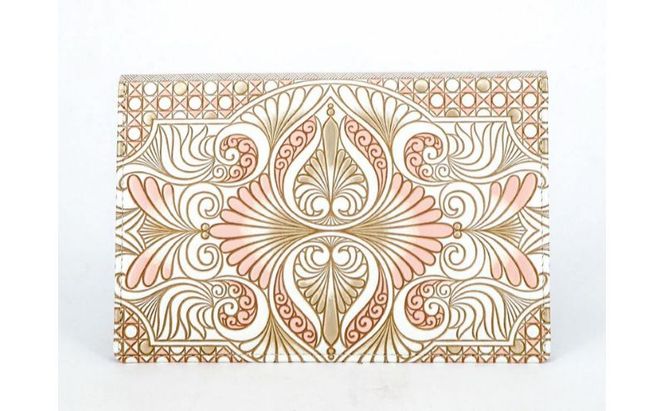 【文庫屋大関】パーソナルホルダー　ロカイユ＜ベビーピンク＞【皮革工芸品】 民芸品 雑貨 日用品 文房具 革小物 革製品 ファイル ケース 