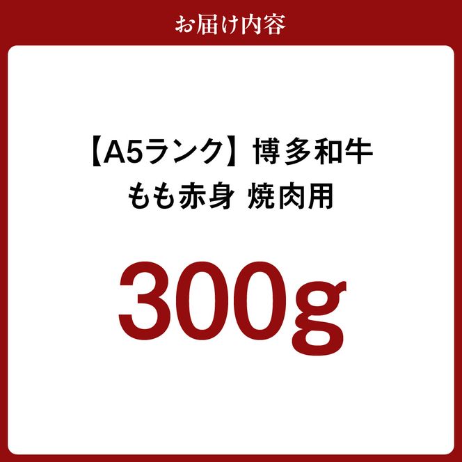 【A5ランク】 黒毛和牛 (博多和牛) もも赤身焼肉用 300g【伊豆丸商店】_HA0202