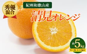 【先行予約】【秀優混合】紀州和歌山産 清見オレンジ 約5kg（箱込み）S～3L サイズ混合