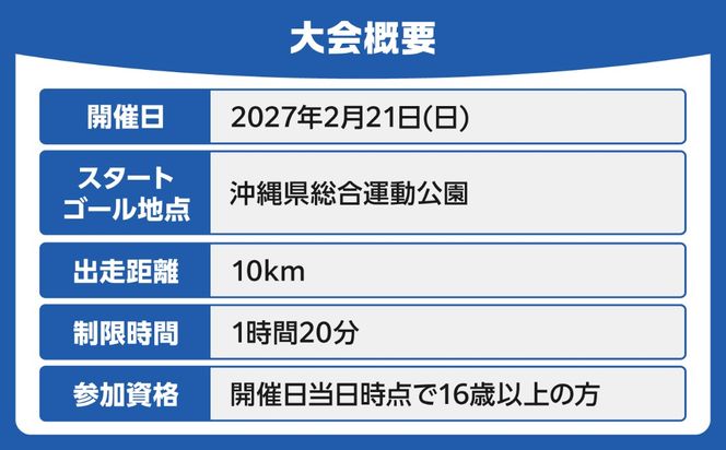 2027年開催！第31回2027おきなわマラソン出走権1名分(一般10km) チケット スポーツ マラソン 参加権 沖縄市 / おきなわマラソン運営事務局[BCEX003]
