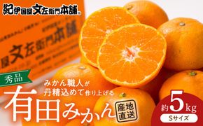 V7437_【2026年先行予約】ブランド有田みかん【Ｓ】秀品5kg 薄皮で甘い美味しいみかん（お届け日指定不可）