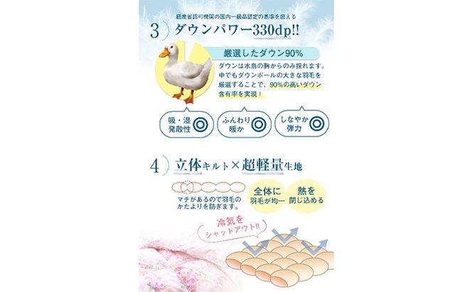羽毛布団クイーン二枚合わせ 合掛布団1.1kg/肌掛布団0.5kg オールシーズン対応 クリーム 寝具 掛け布団 軽量 立体キルト 春 夏 秋 冬 