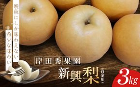 【2026年10月頃より発送】岸田秀果園 新興梨 (自家用)3kg 313726_CY007