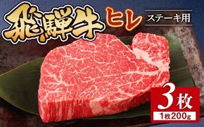飛騨牛 ヒレ 200g ×3枚｜牛肉 和牛 国産 瑞穂市 岐阜県 ※離島への配送不可