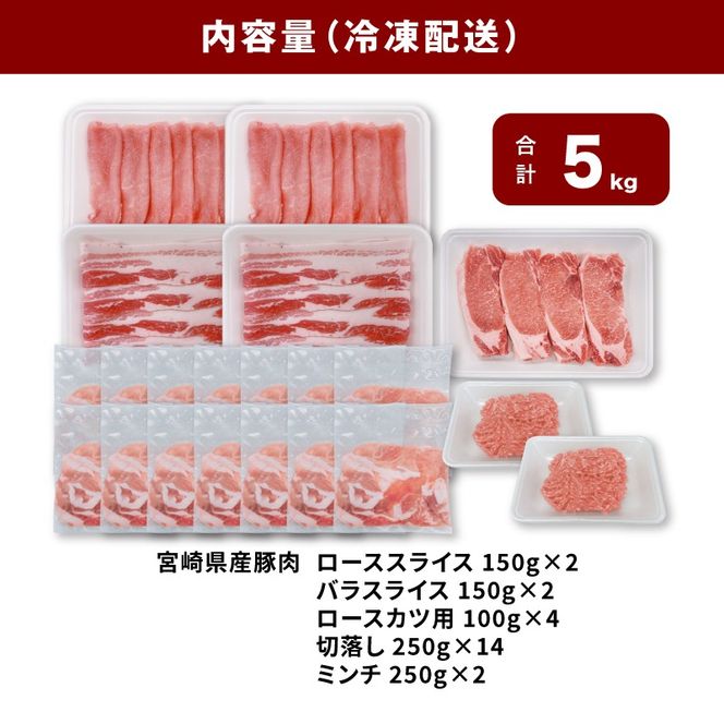宮崎県産豚肉5kgセット　K65_0006