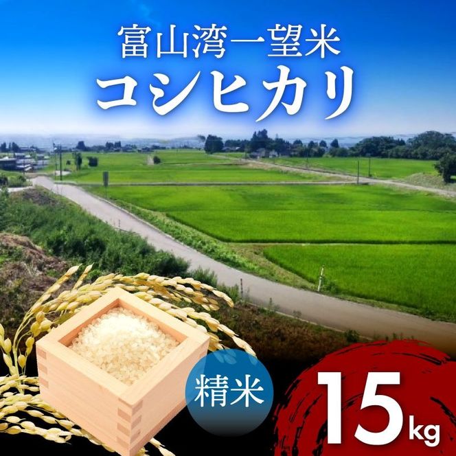 【先行予約】新米 富山湾一望米　コシヒカリ 精米 【容量15kg】【2025年10月より順次発送】